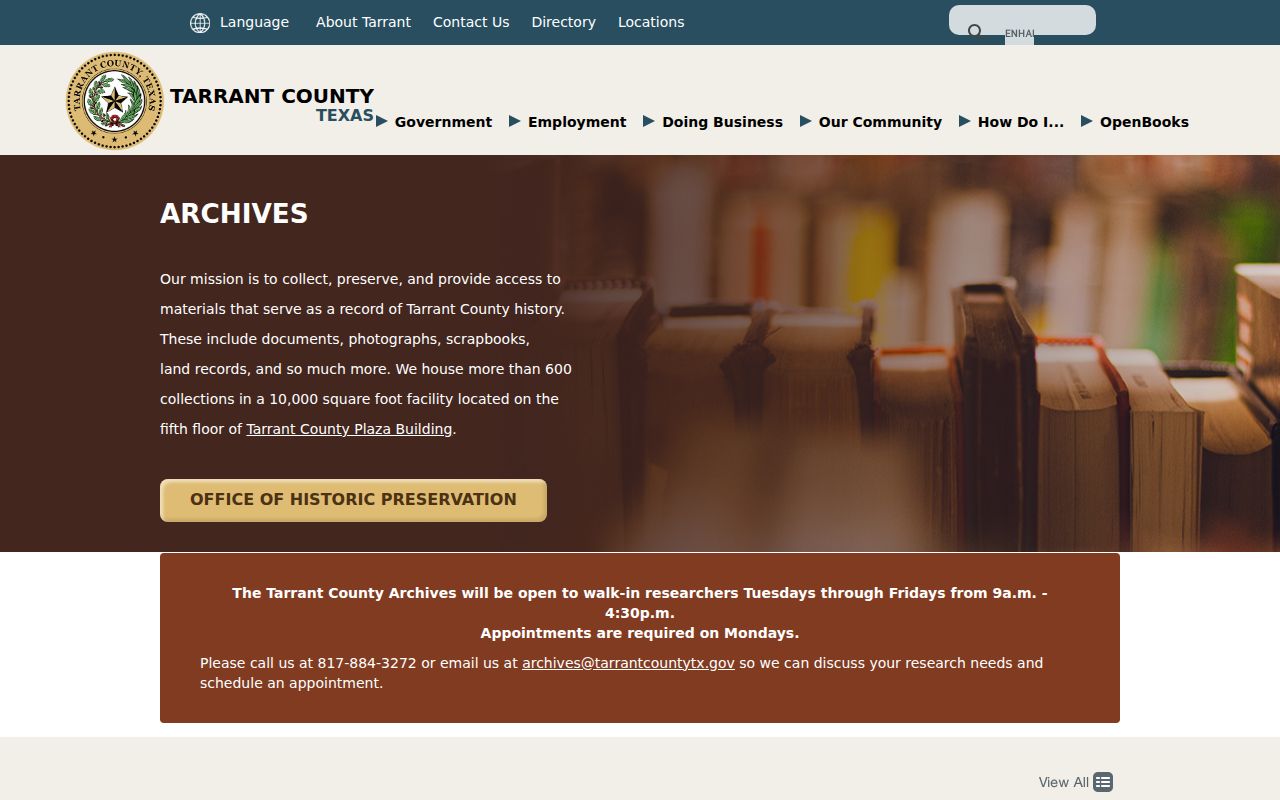 Bedford city directory Tarrant County Archives access and holdings