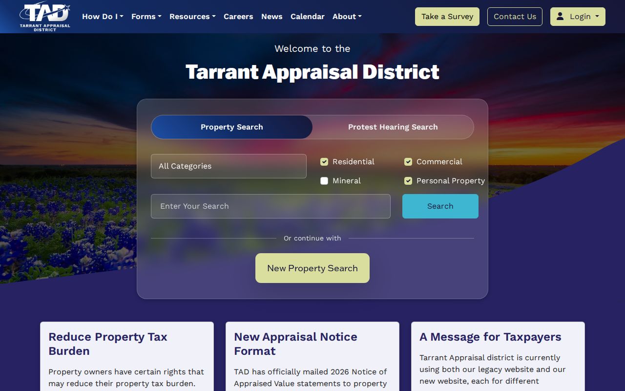 Bedford residents directory Tarrant Appraisal District property search