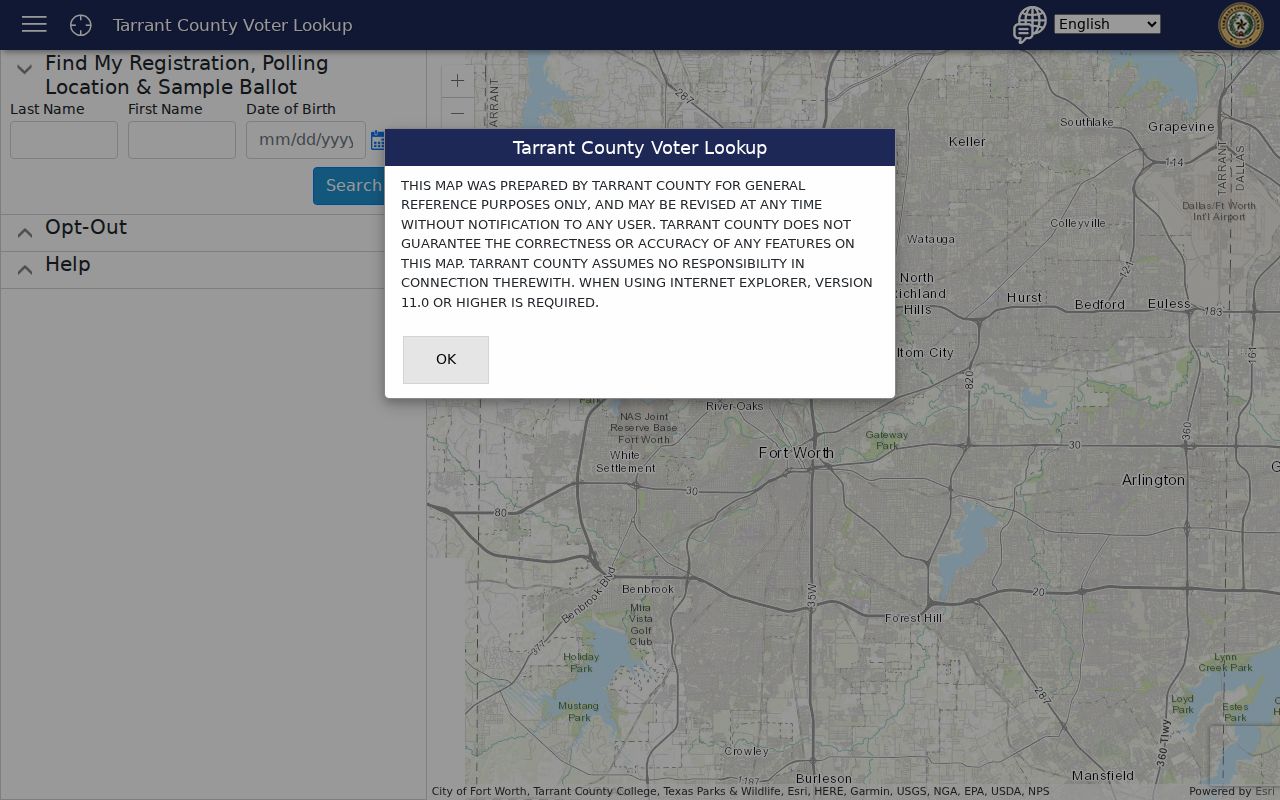 Bedford residents directory Tarrant voter registration lookup