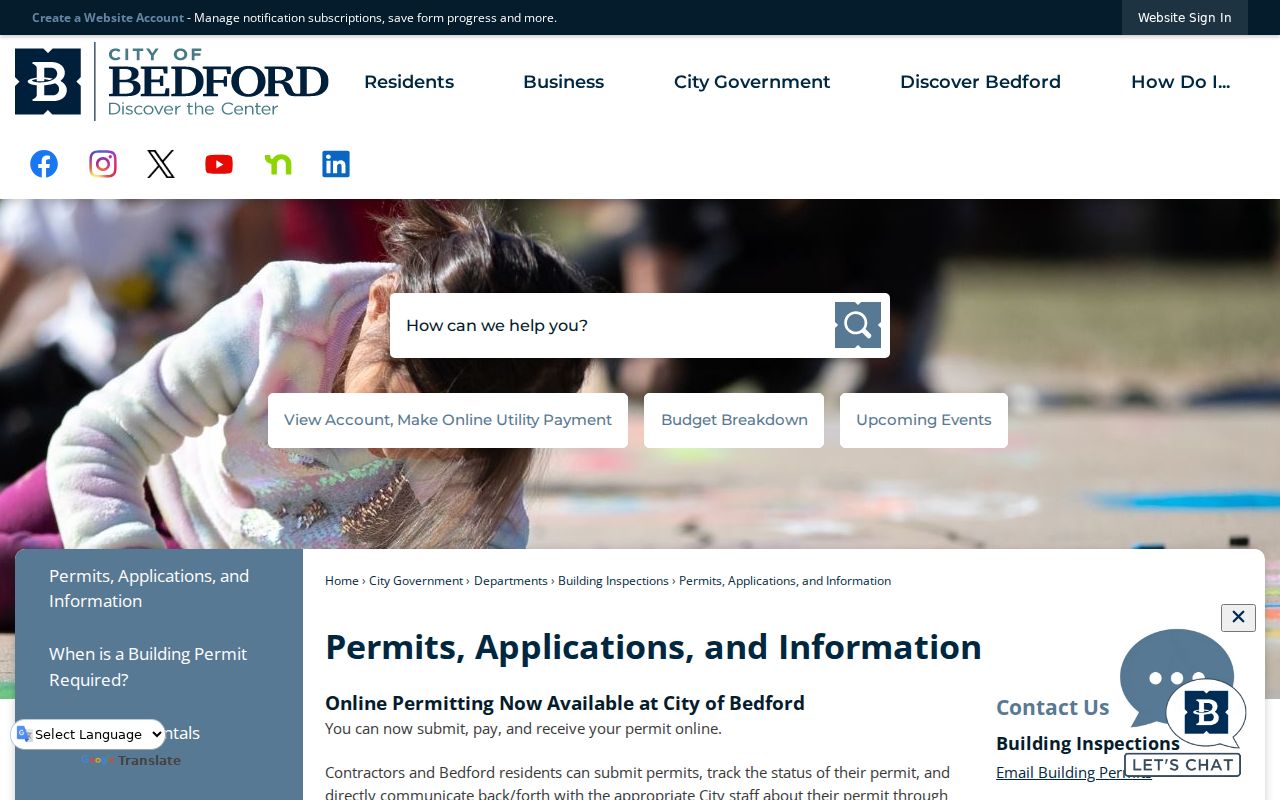 Bedford street directory permits and address-record request route